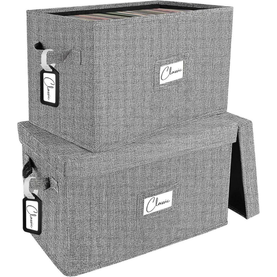 Tessuto Porta CD modulari Grigio Pieghevole
